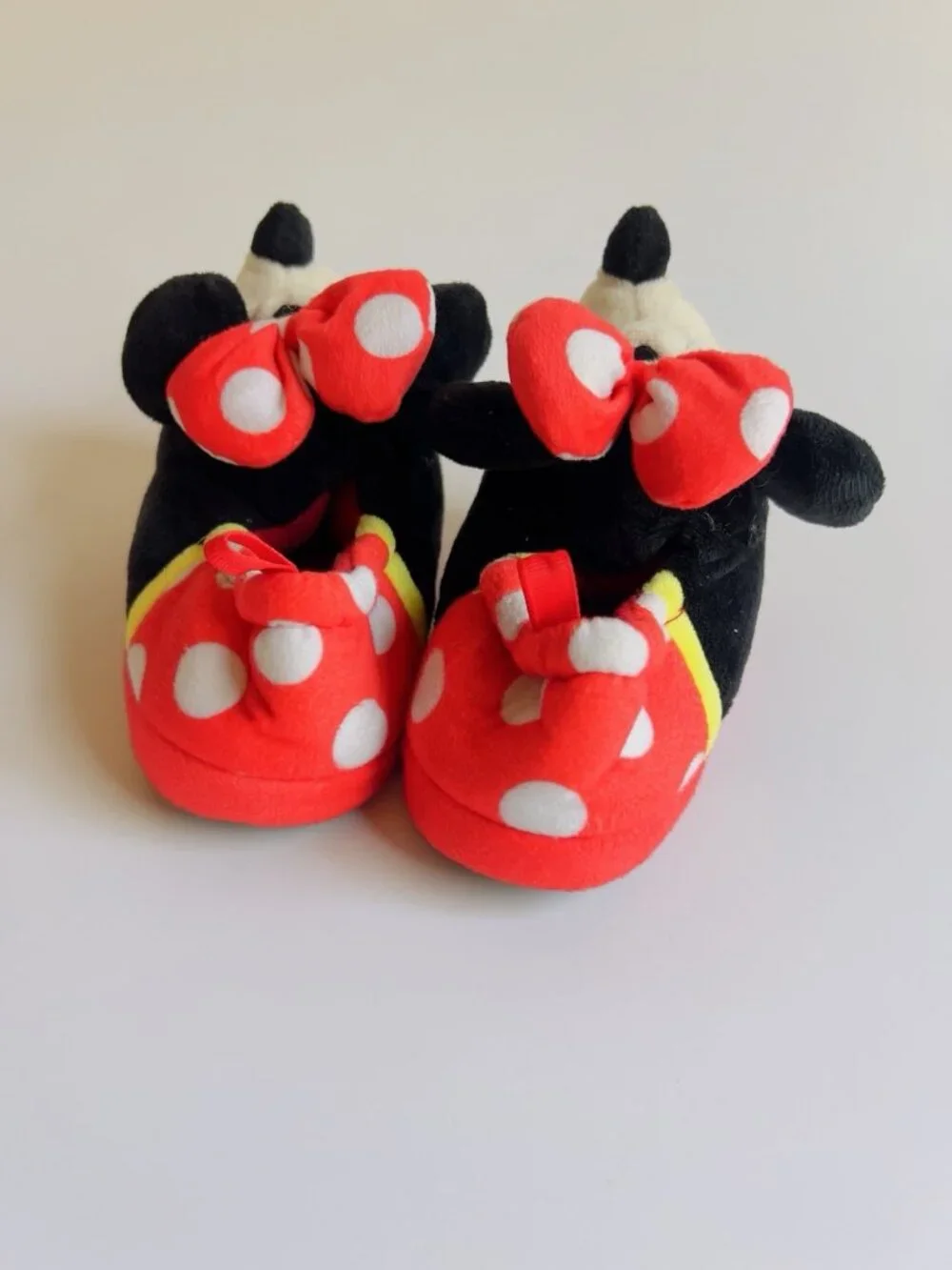Disney Minnie Mouse Plush Slippers Red Polka Dot Toddler Size 7/8